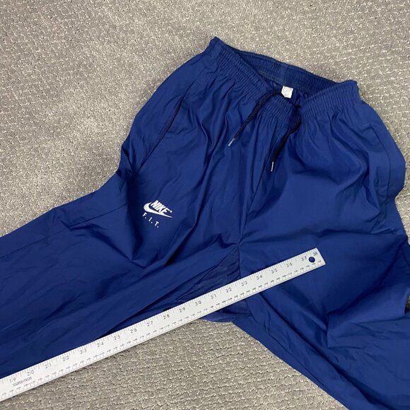 Vintage Nike F.I.T. Logo Pants Men's Medium Blue Woven Tapered Jogger USA - Picture 15 of 16